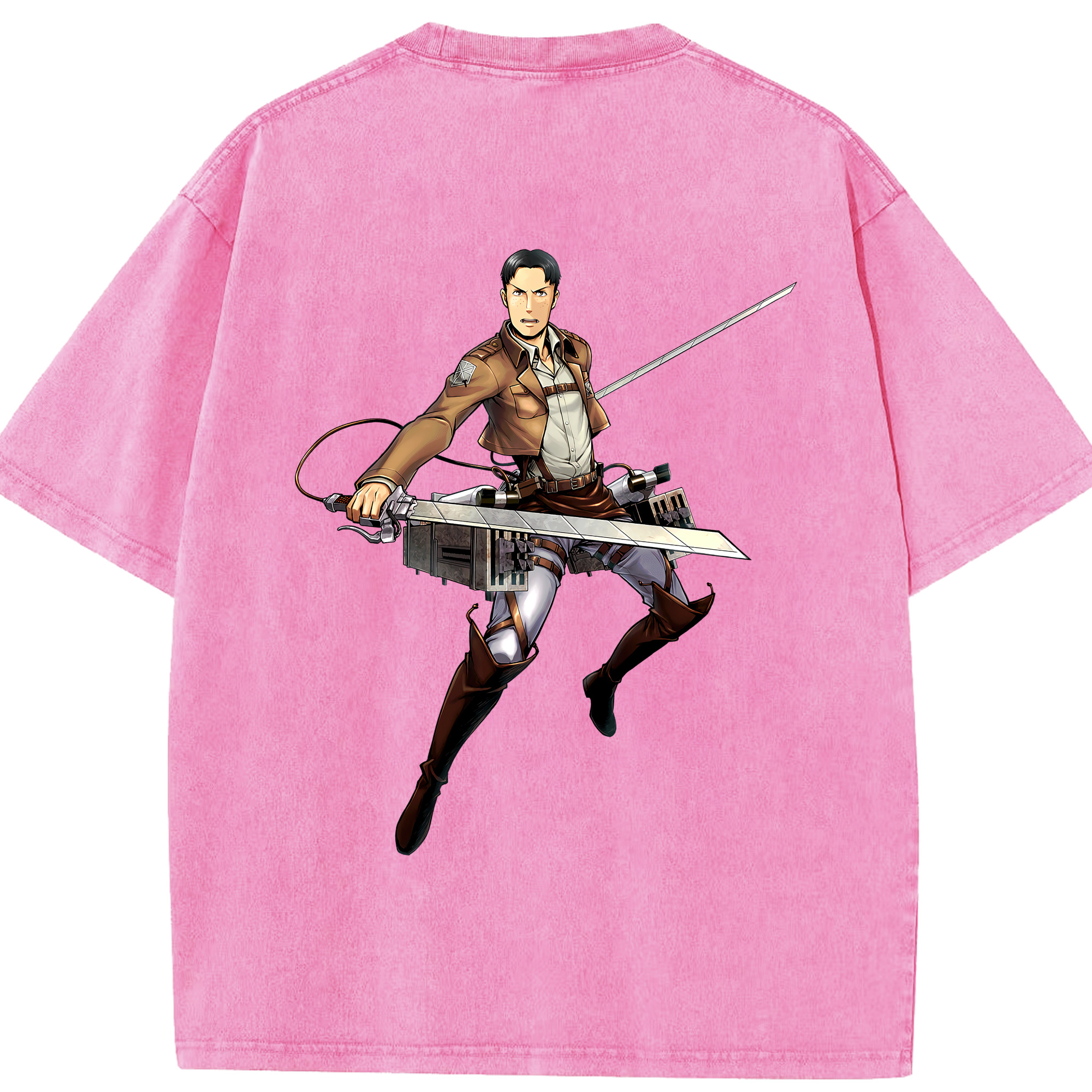 （画像用） 進撃の巨人 Attack on Titan 綿100% ヴィンテージ風 半袖Tシャツ（背面プリント）